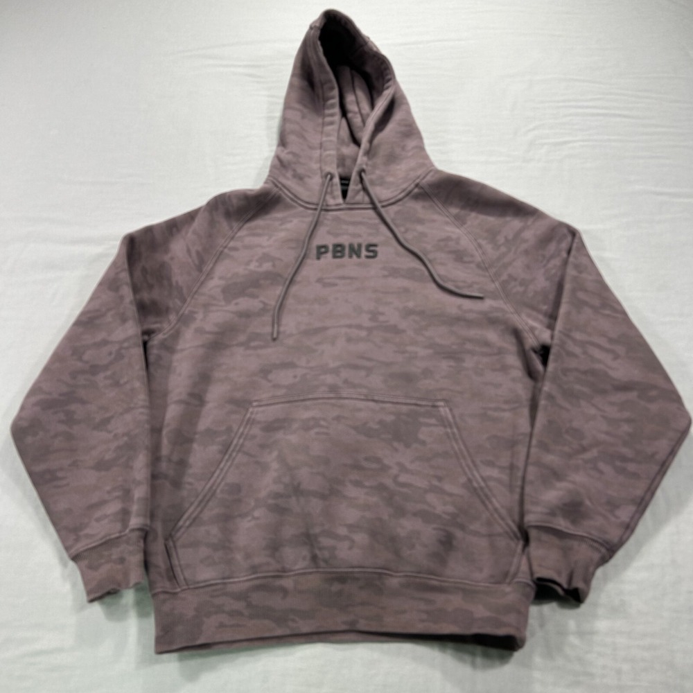 Alphalete Hoodie‎ Mens Small Camo PBMS Logo Fleece Pullover Gym Training Running